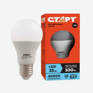Лампа светодиодная Старт eco LED GLS 15W E27 4000К