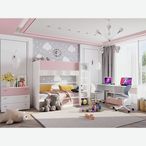 Комплект детской мебели Алиса Розовый / Белый
