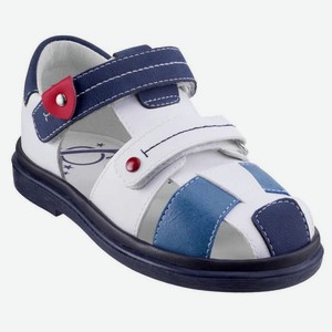 Туфли для мальчика Bumi летние, белые с синим (25)