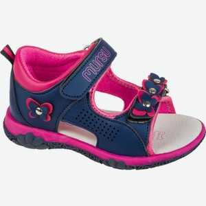 Туфли-босоножки для девочки Mursu, синие с розовым (23)