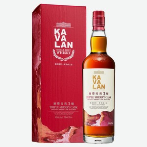 Виски Kavalan Triple Sherry Cask Single Malt в подарочной упаковке, 0.7л Тайвань (Китай)