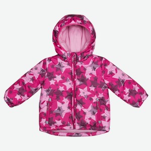 Куртка для девочки Barkito, розовая с рисунком  зв (74)