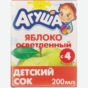 Сок Агуша Яблоко Б/сахара 200мл