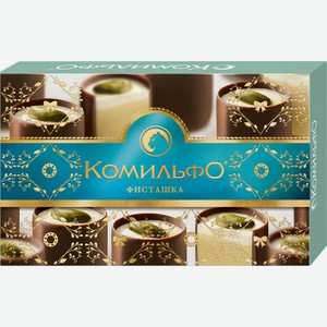 Конфеты шоколадные Комильфо с двухслойной начинкой со вкусом фисташки, 116г Россия