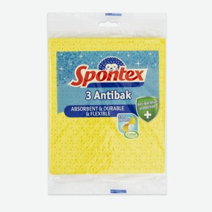 Салфетка губчатая Spontex Antibak 20 x 18, 3шт Испания