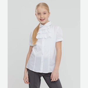 Блузка для девочки Button Blue, белая (134)