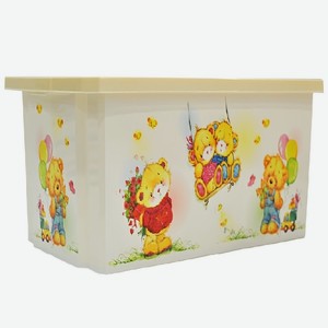 Ящик для игрушек Little Angel «Bears» 17 л молочный