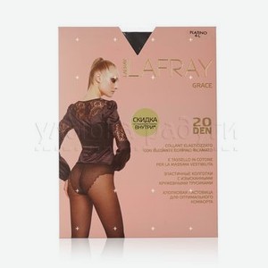 Женские колготки La Fray Grace с ажурными трусиками-бикини 20den Platino 4 размер
