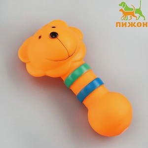 Игрушка Пижон пищащая «Зоопарк» для собак 14 см оранжевый лев