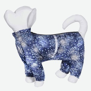 Yami-Yami одежда дождевик для собак с рисунком  Огни  синий для малых пород (№4)