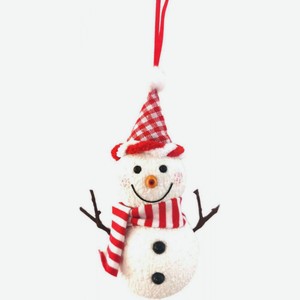 Ёлочное украшение Снеговик цвет: красный, 14 см