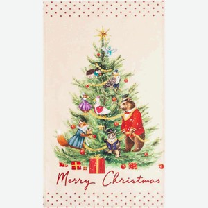 Полотенце кухонное Этель Noble Christmas саржа цвет: кремовый/зелёный/красный, 40×73 см