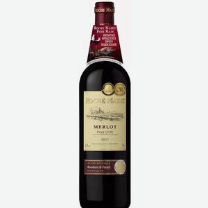 Вино сортовое ординарное РОШ МАЗЕ МЕРЛО 8,5-15% КР. П/СУХ. 0,75Л, ,