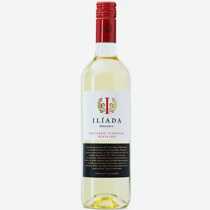 Вино ординарное ИЛИАДА 8,5-15% БЕЛ. СУХ. 0,75Л, ,