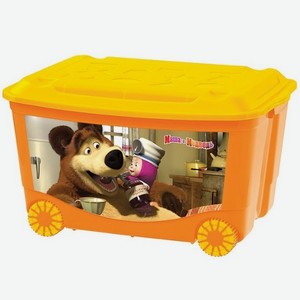 Ящик для игрушек Пластишка «Маша и Медведь» на колесах 50 л в ассортименте