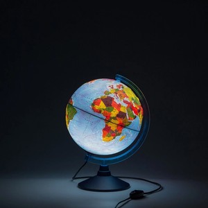 Глобус 250 мм Земли физико-политический Рельефный с подсветкой Ке022500195