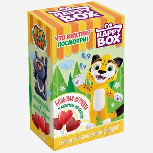 Карамель леденцовая Happy Box «Сердце. Лео и Тиг» с игрушкой со вкусом клубники 30 г в ассорименте