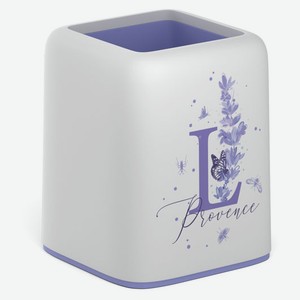 Подставка настольная ErichKrause Forte Lavender пластиковая белая с фиолетовой вставкой
