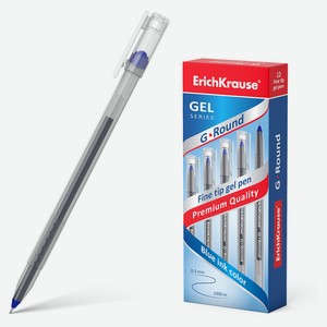 Ручка гелевая ErichKrause G-Round Stick, синяя, 1 шт