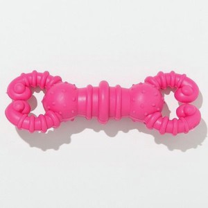 Игрушка для собак Пижон резиновая «Гантель-крабы» TPR 11.5 х 2 см розовая