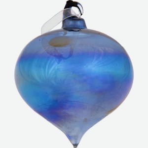 Ёлочное украшение Луковка цвет: голубой с переливами, 8 см