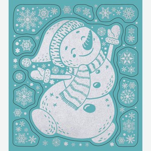 Украшение наклейки Феникс Презент 90263 Снеговик, 15,5×17,5 см