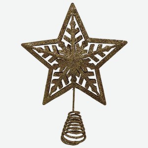 Ёлочное украшение наконечник XQ23720 Верхушка на елку звезда цвет: золотой, 25 см