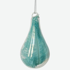 Ёлочное украшение SY23042 Капля воды цвет: голубой с белым, 12,5 см