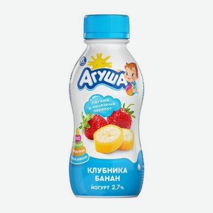Йогурт питьевой АГУША Клубника/Банан 2.7% 180г пэт