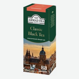 Чай  Ahmad Tea , Чай черный  Классический , пакетики с ярлычками, 25п
