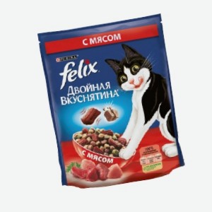 Корм для кошек  Феликс , двойной вкус, мясо, 600 г