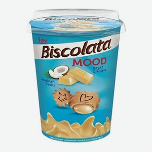 Печенье Biscolata Mood COCONUT с кокосовой начинкой 115г