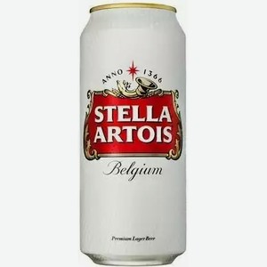 Пиво Stella Artois Мрк Светл. Фильтр. Пастер. Ж/б. 0,45л, ,