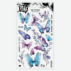 P.INK Наклейки-тату переводные Голубые бабочки