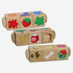 Развивающая игрушка Десятое королевство «Кубики деревянные на оси» в ассортименте
