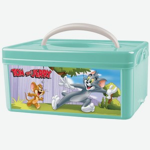 Ящик для игрушек TOM&JERRY с ручкой 3 л зеленый