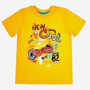 Футболка для мальчика Barkito «Super Cool», желтая (122)