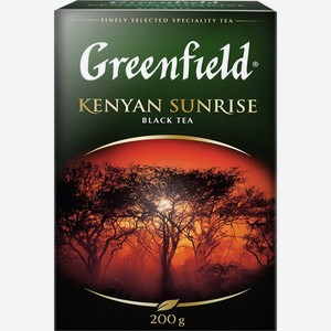 Чай черный GREENFIELD Kenyan sunrise листовой к/уп, Россия, 200 г