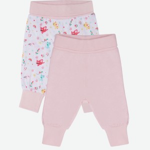 Комплект: брюки-штанишки для девочки 2 шт. розовый (56)