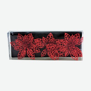 Елочные украшения Santa s World в наборе:  Цветы  красный 3шт 10х9см коробке арт. KC14326G