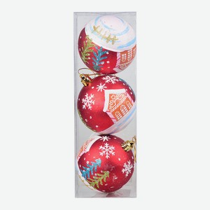 Набор шаров Santa s World красный 3шт 7 см арт. HV7003-1439A03