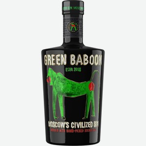 Джин GREEN BABOON алк.43%, Россия, 0.5 L