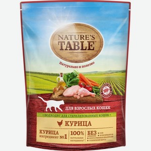 Nature s Table сухой корм для взрослых кошек с курицей (650 г)
