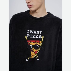 Плюшевая пижама в клетку с вышивкой пиццы
