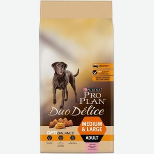 Pro Plan Duo Delice корм для взрослых собак средних и крупных пород, лосось (10 кг)