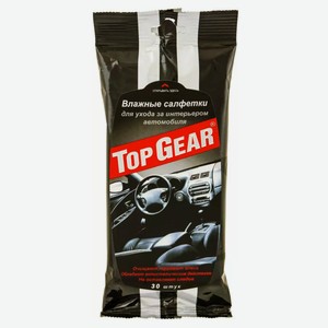 Салфетки влажные Top Gear для ухода за салоном автомобиля 30 шт
