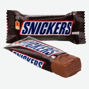 Конфеты шоколадные Snickers Minis с карамелью арахисом и нугой, вес цена за 100 г