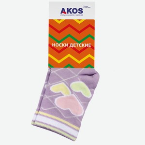 Носки для девочки Акос со стопами, сиреневые (12)