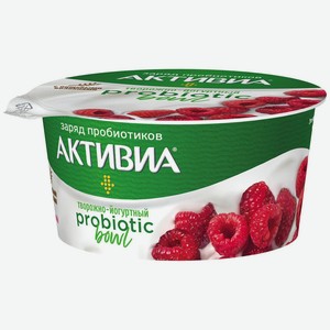 Продукт творожный Активия Probiotic Bowl Малина 3.5%, 135 г