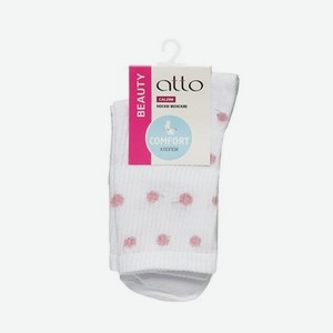 Женские носки Atto C1485 , трикотажные , белые , р.23-25